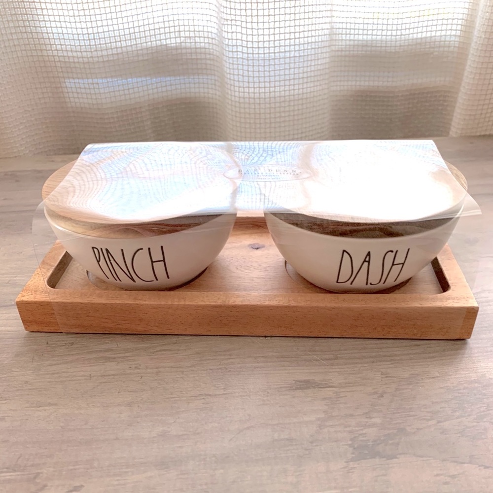 Rae Dunn PINCH DASH jars with wooden lids